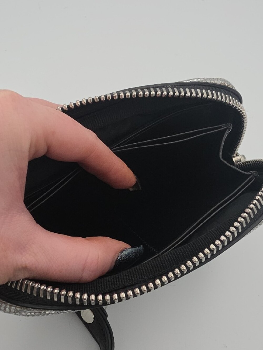 Alexander Wang Metallic Silver Small Wristlet Clutch W/ Silver Hardware (EUC)🩶 - Picture 11 of 15